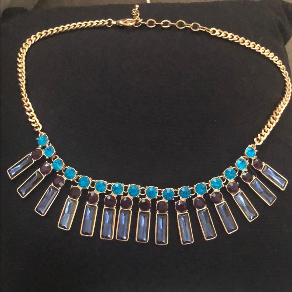 Blue, Teal, and Purple Gem Necklace